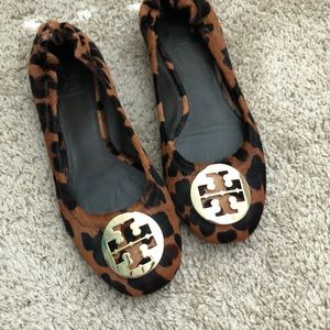 Tory Burch Women's Leopard Print Reva Ballerina Flat